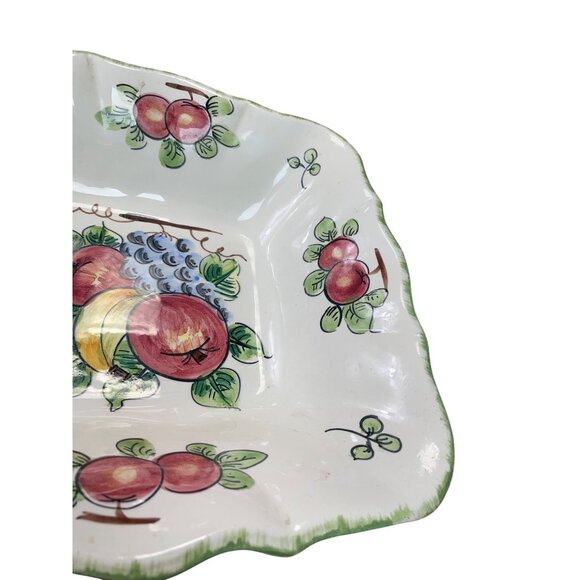 Made in Italy Large Hand-Painted Italian Ceramic Fruit serve plate bowl SKU 9130 - Picture 3 of 14